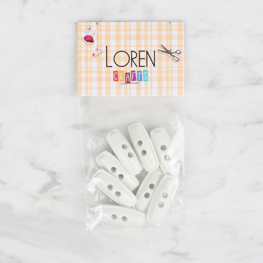 Loren Crafts 8'li Beyaz Çoban Düğme - 75